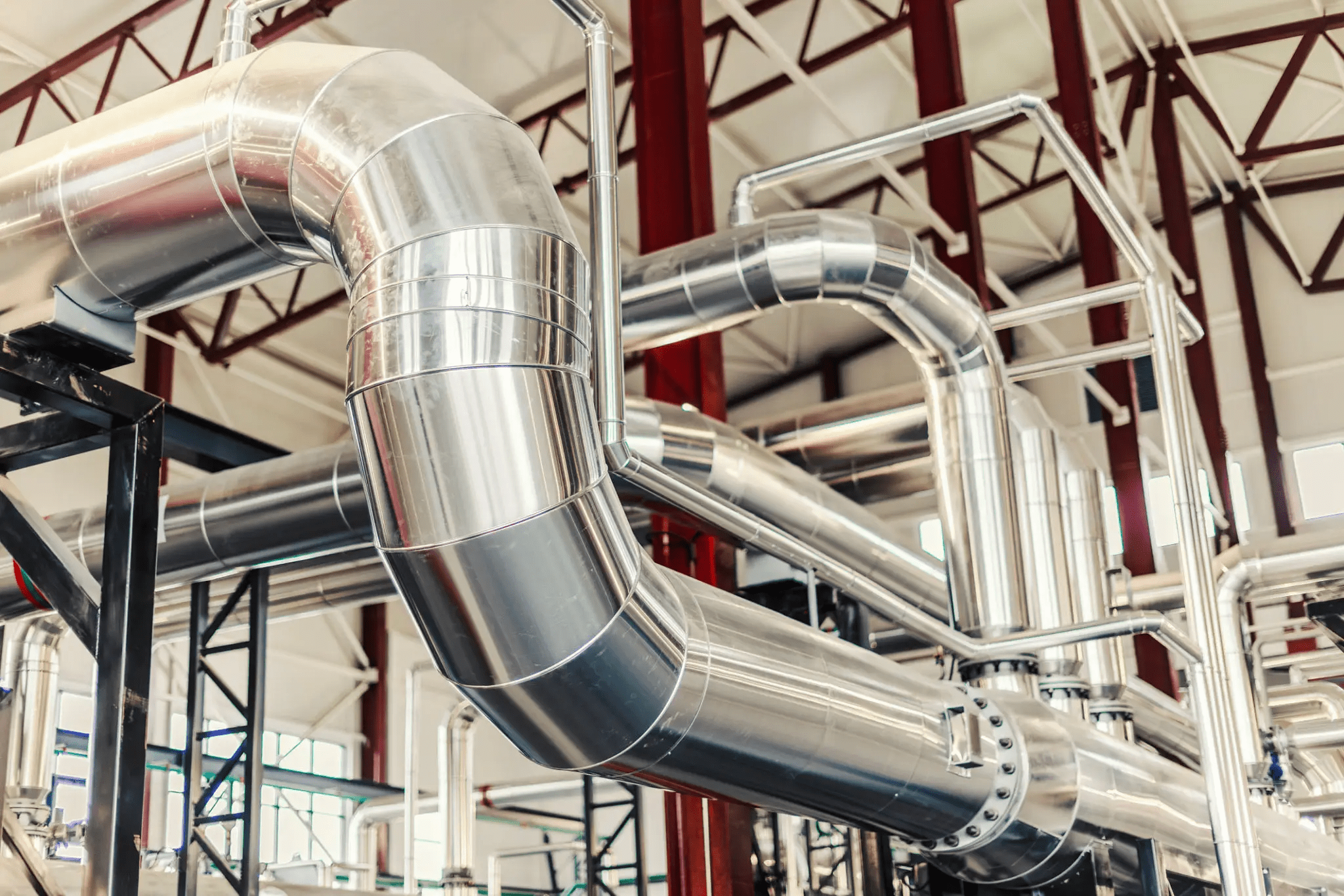 Complex network of industrial piping system